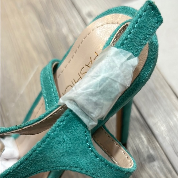 Fashion Nova Blue Heels Stiletto Ankle Strap - Picture 6 of 6